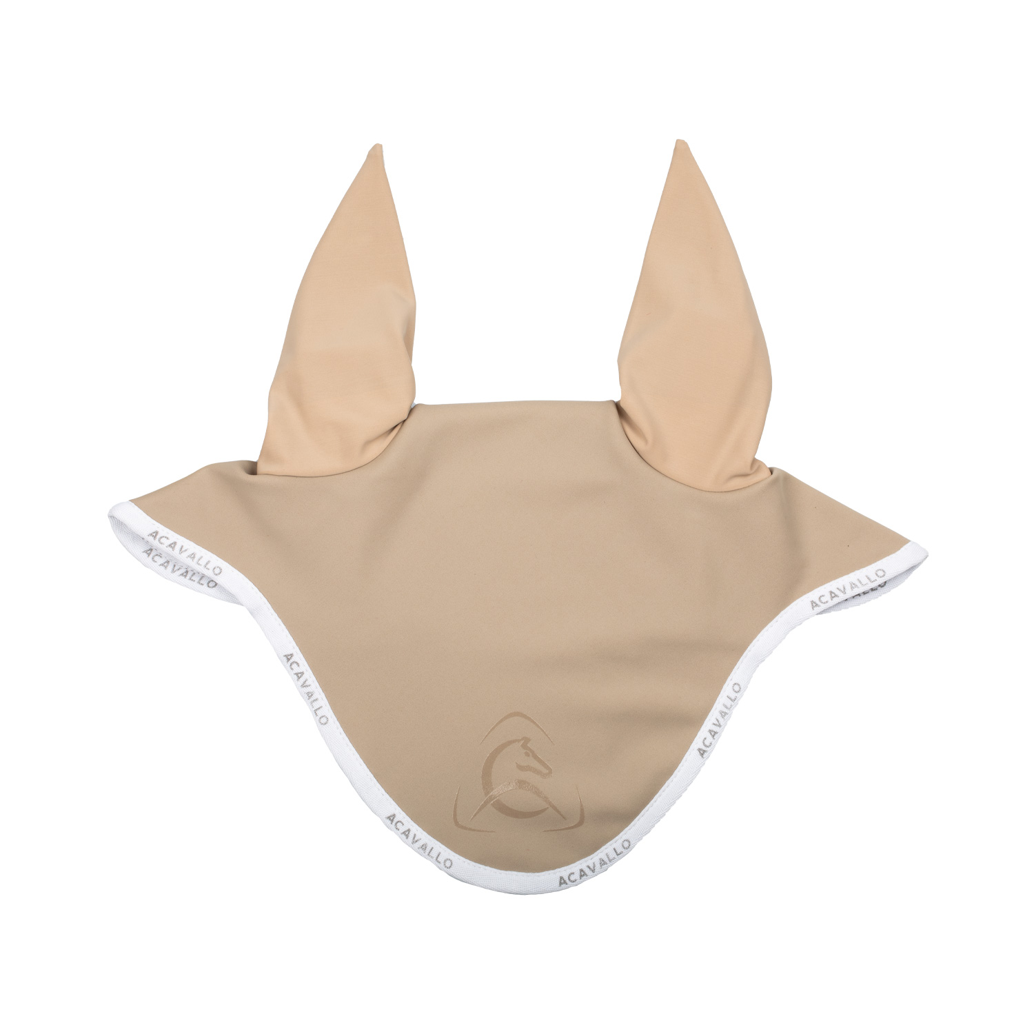 Acavallo Lykra Fliegenohren mit Silikon Logo - sand/white