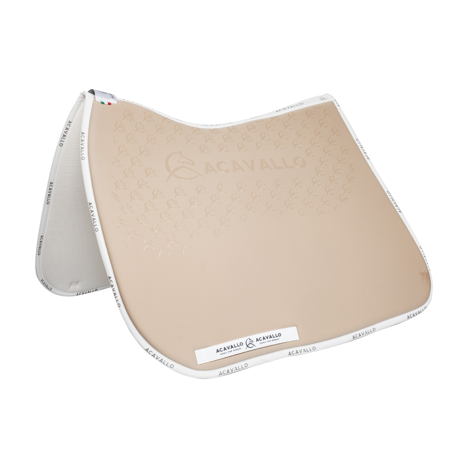 Acavallo Dressur Schabracke mit Silikon Grip - sand/white