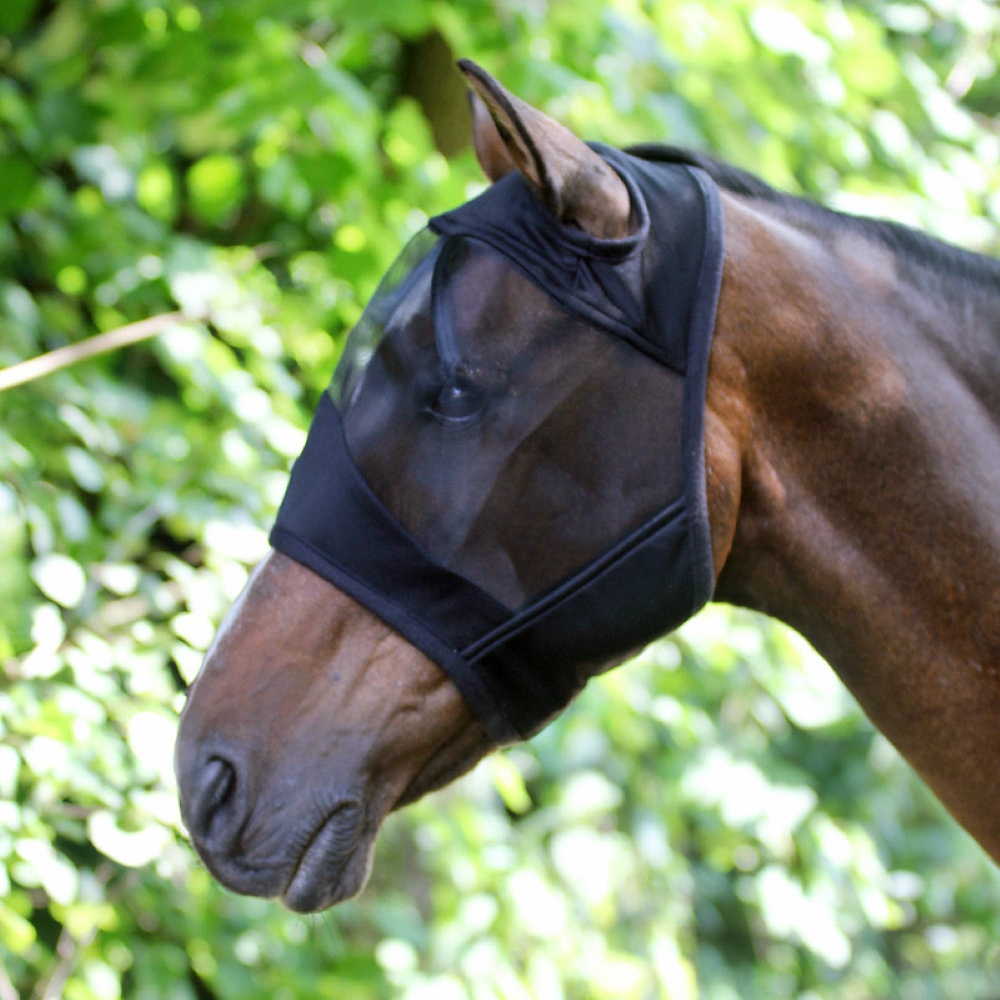 Euroriding Fliegenmaske Comfort ohne Ohren ohne Nase - schwarz, Größe Pony