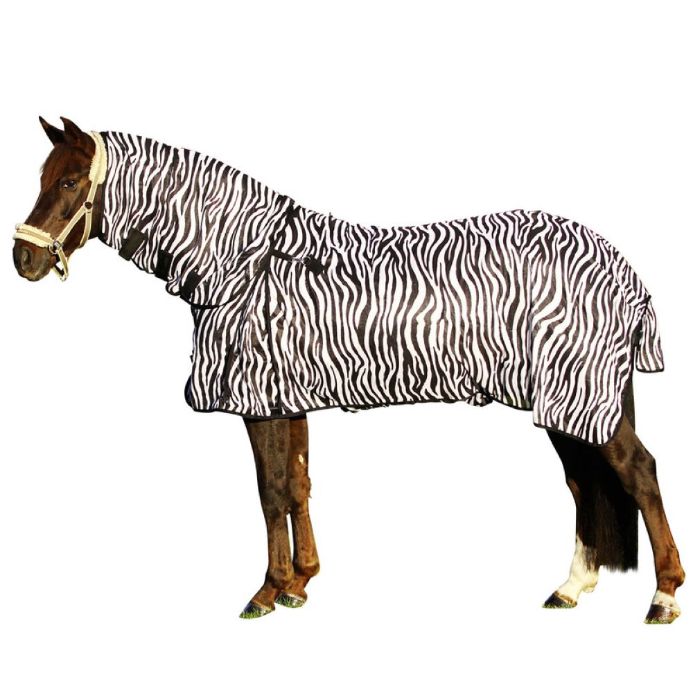 Euroriding Fliegendecke Zebra Halsteil abnehmbar - zebra, Größe 115 cm
