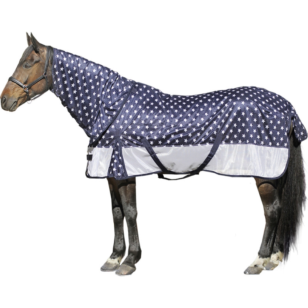 Euroriding Fliegendecke Blue Stars - navy/weiss, Größe 155 cm