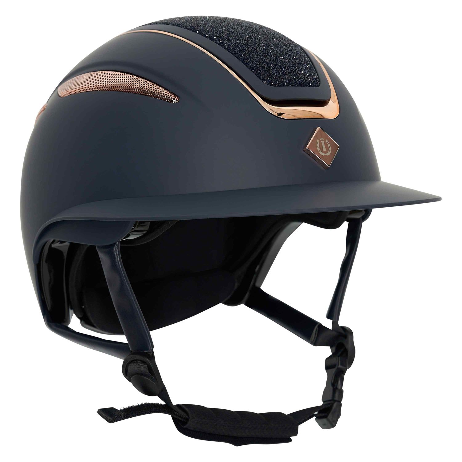 Imperial Riding Reithelm IRHOlania Deluxe Big Visor - Navy-Rosegold, Größe S