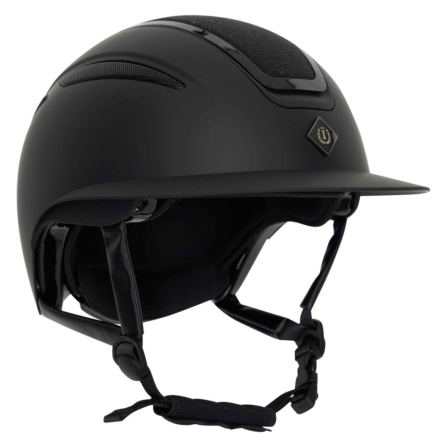 Imperial Riding Reithelm IRHOlania Deluxe Big Visor - Black glitter, Größe M