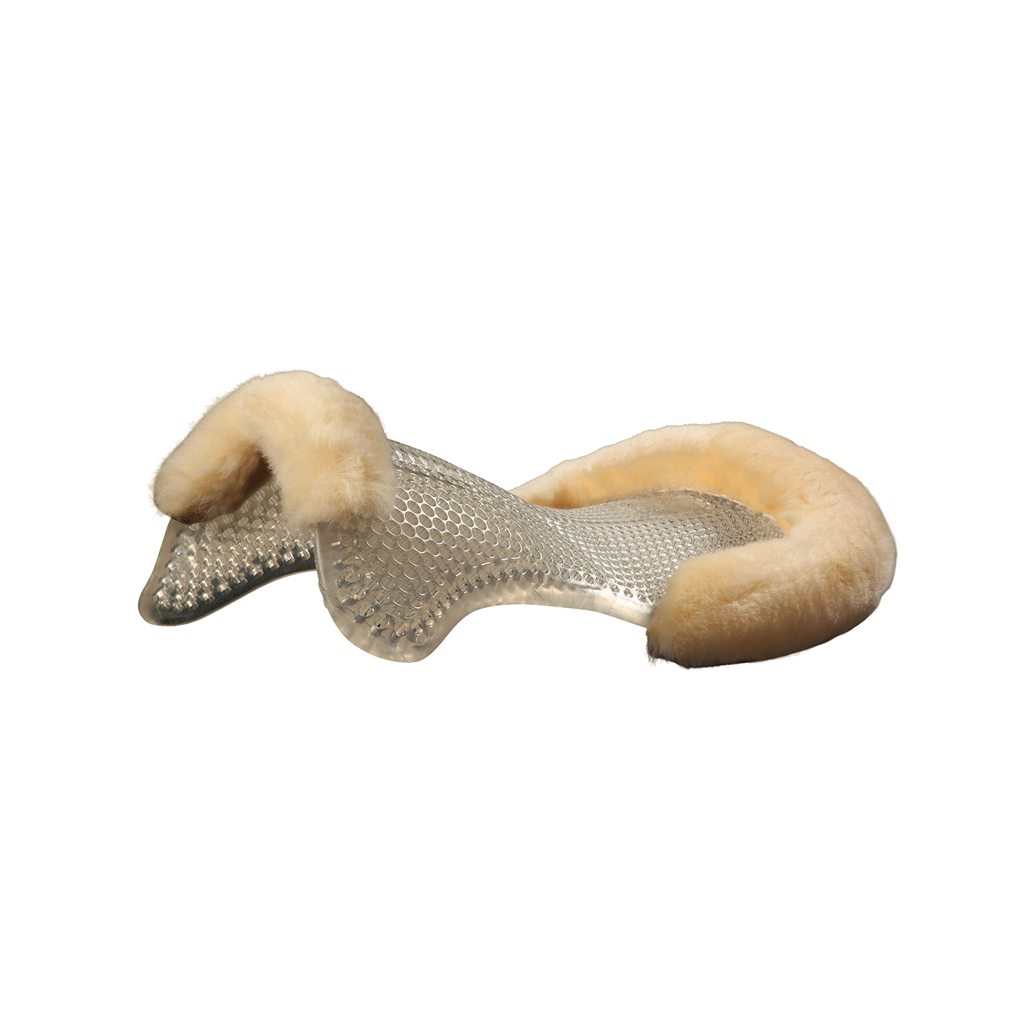 Acavallo Gel Pad Front Riser mit Schaffell - transparent/natural