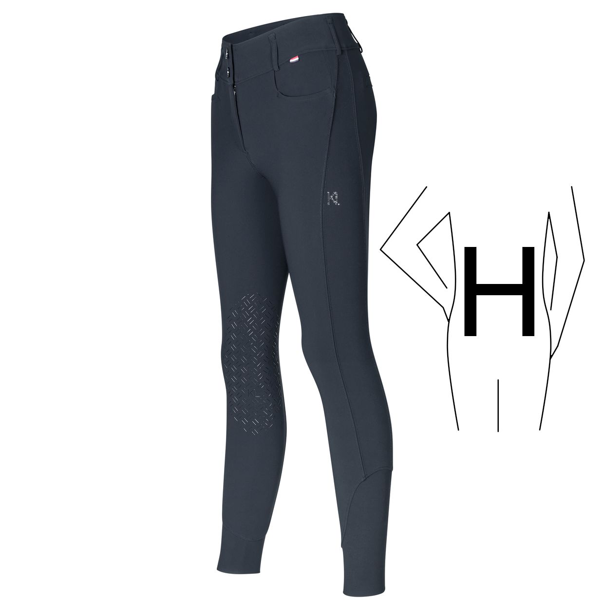 Kingsland KLKira Kniegrip Reithose H-Shape Damen - navy, Größe 32
