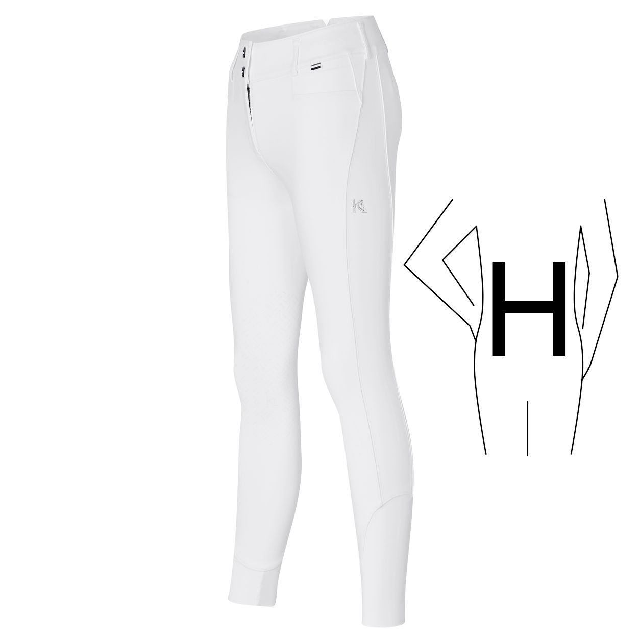 Kingsland KLKira Kniegrip Reithose H-Shape Damen - white, Größe 32
