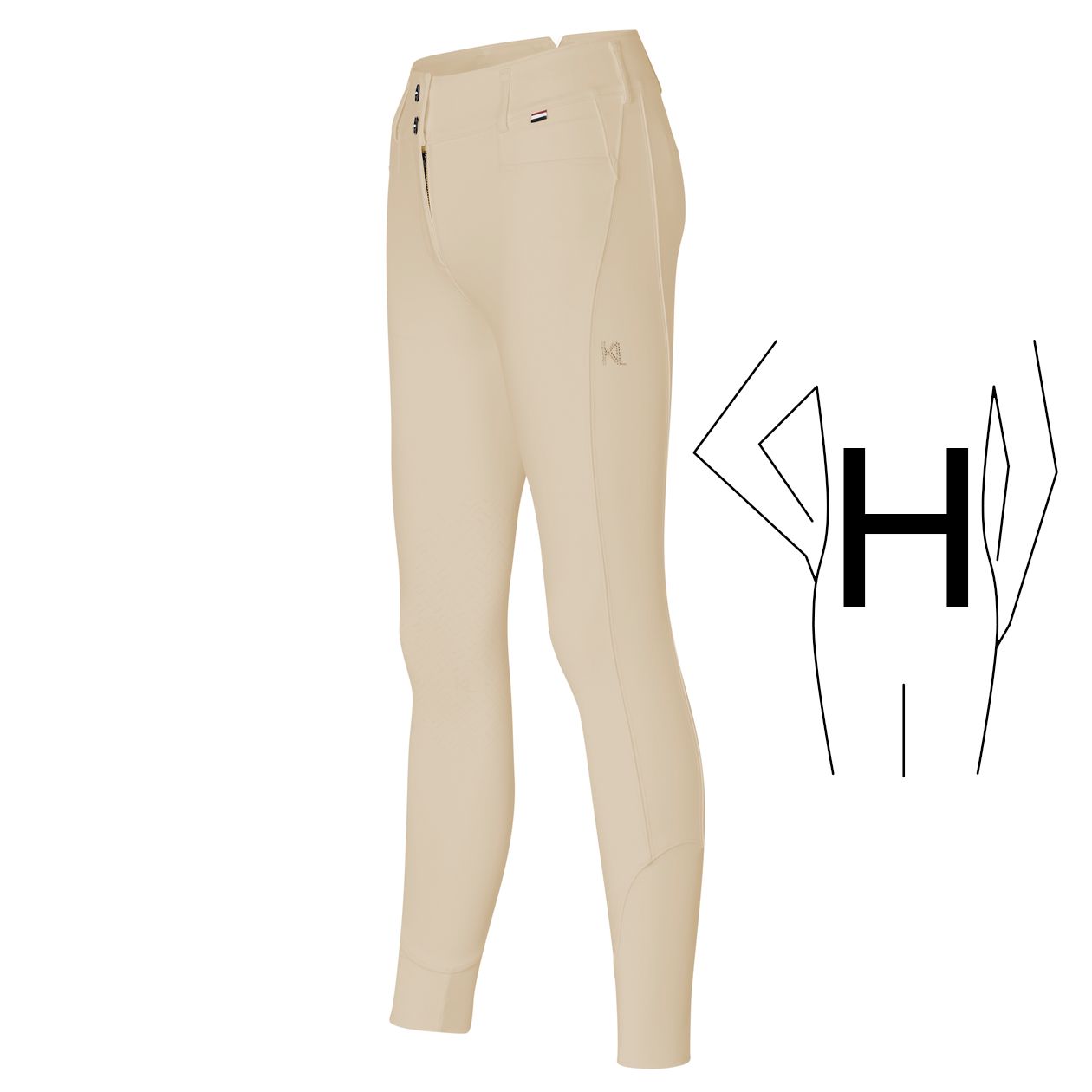Kingsland KLKira Kniegrip Reithose H-Shape Damen - beige cobblestone, Größe 42