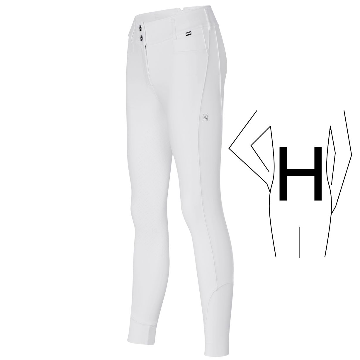Kingsland KLKira Vollgrip Reithose H Shape Damen - white, Größe 44