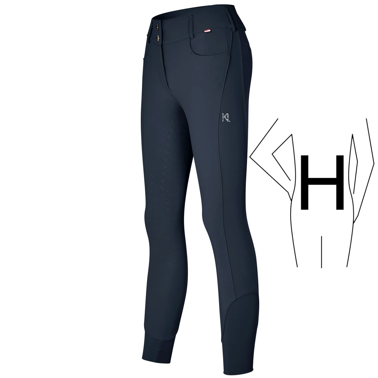 Kingsland KLKira Vollgrip Reithose H Shape Damen - navy, Größe 32