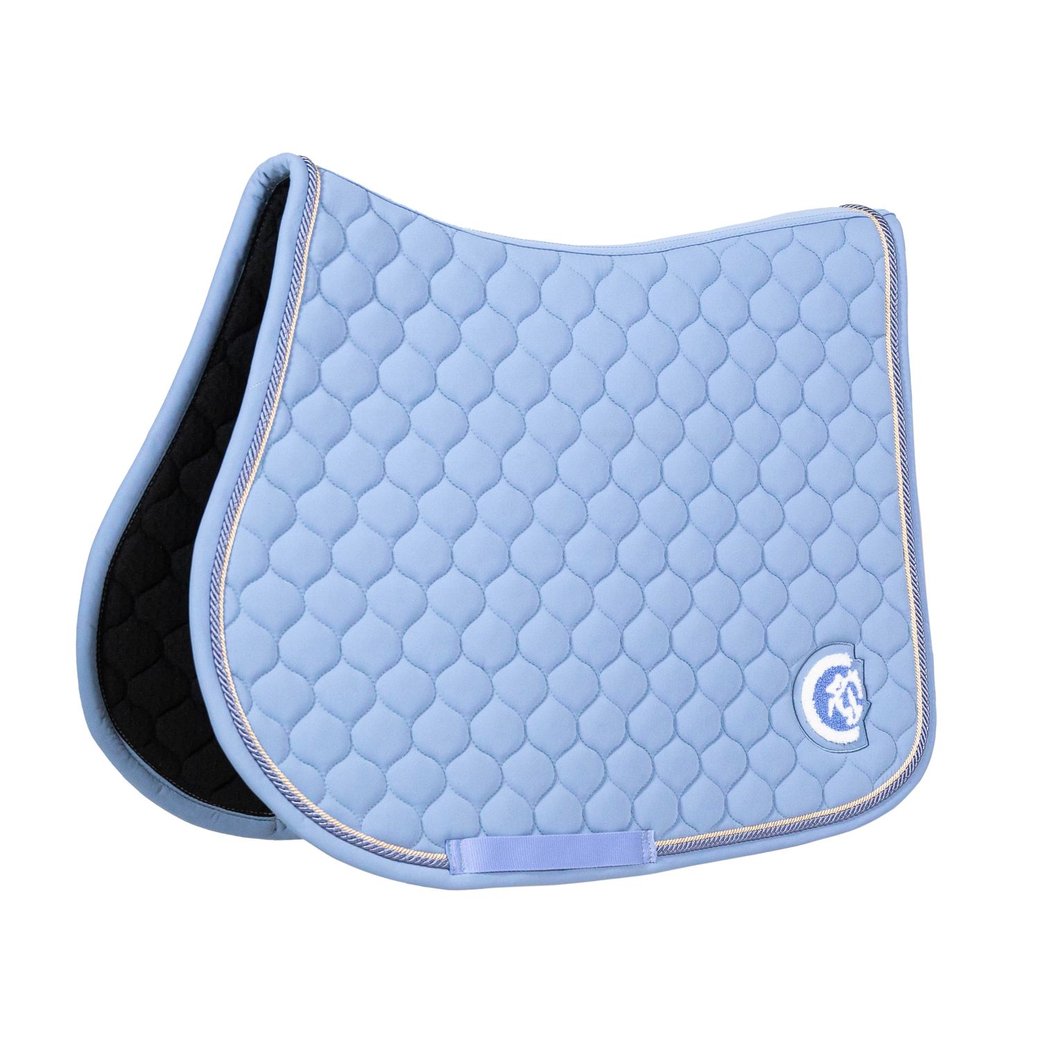 Kentucky Horsewear Schabracke Springen mit 3D Logo Onion Quilt - hellblau, Größe Warmblut Springen