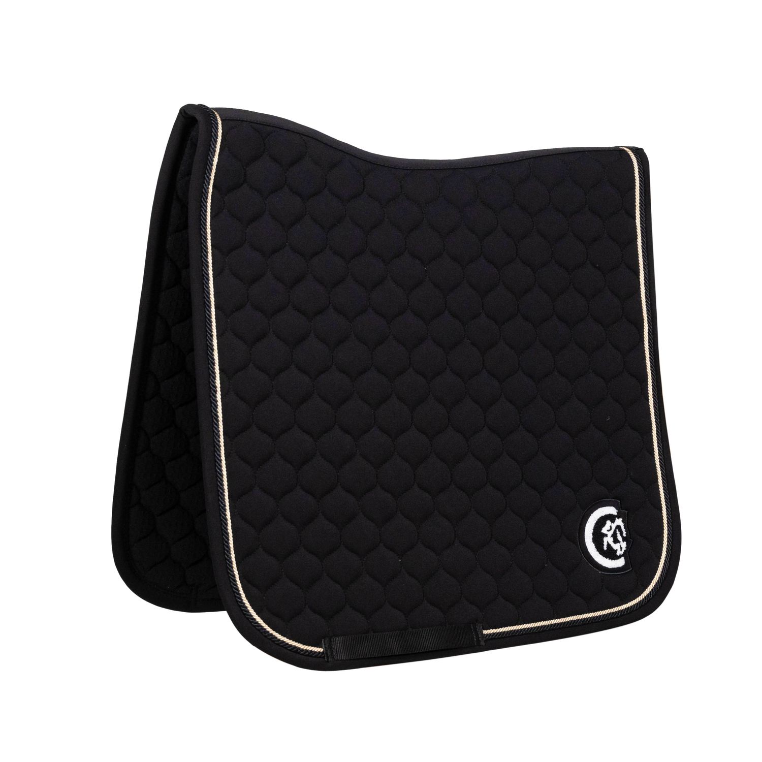 Kentucky Horsewear Schabracke Dressur mit 3D Logo Onion Quilt - schwarz, Größe Warmblut Dressur