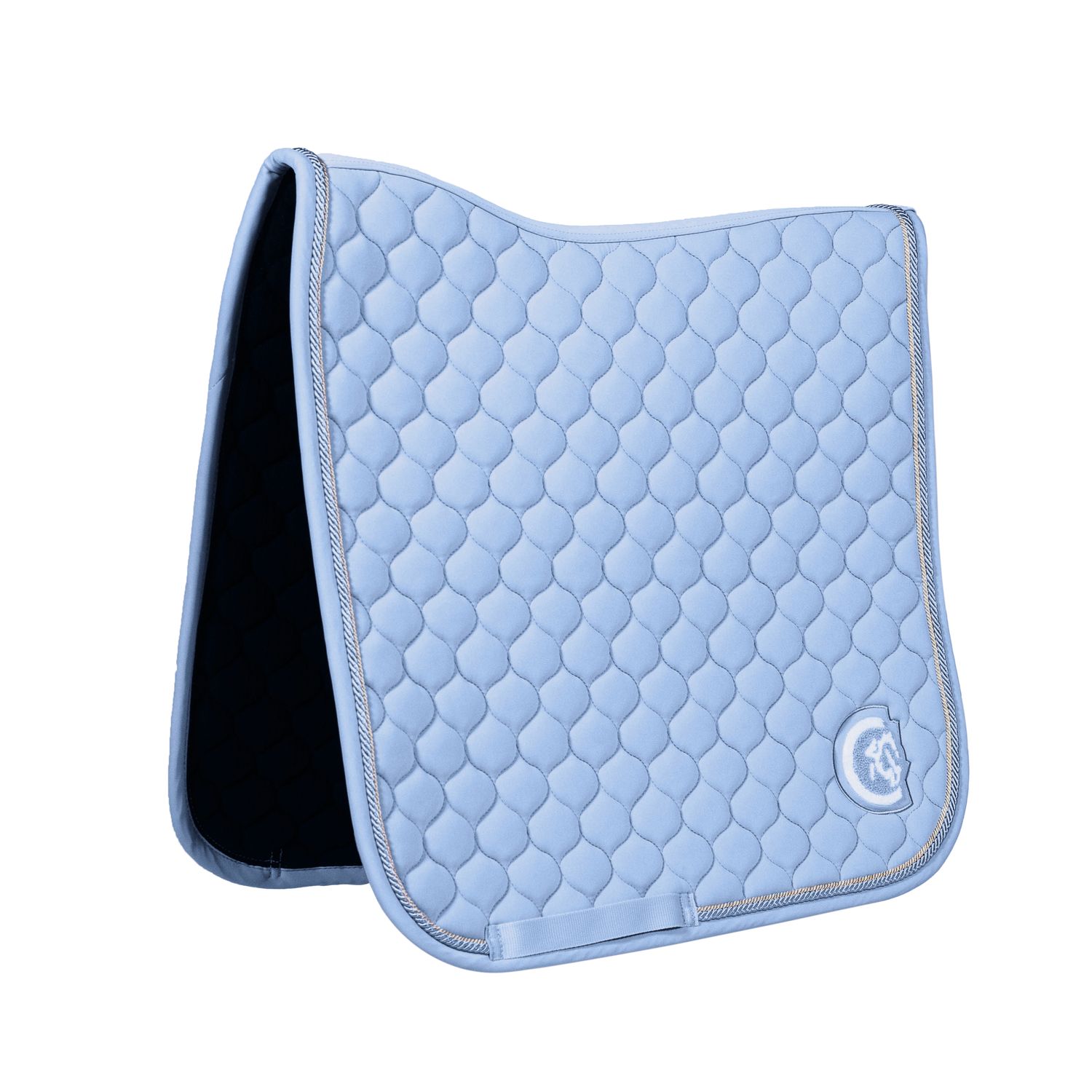 Kentucky Horsewear Schabracke Dressur mit 3D Logo Onion Quilt - hellblau, Größe Warmblut Dressur