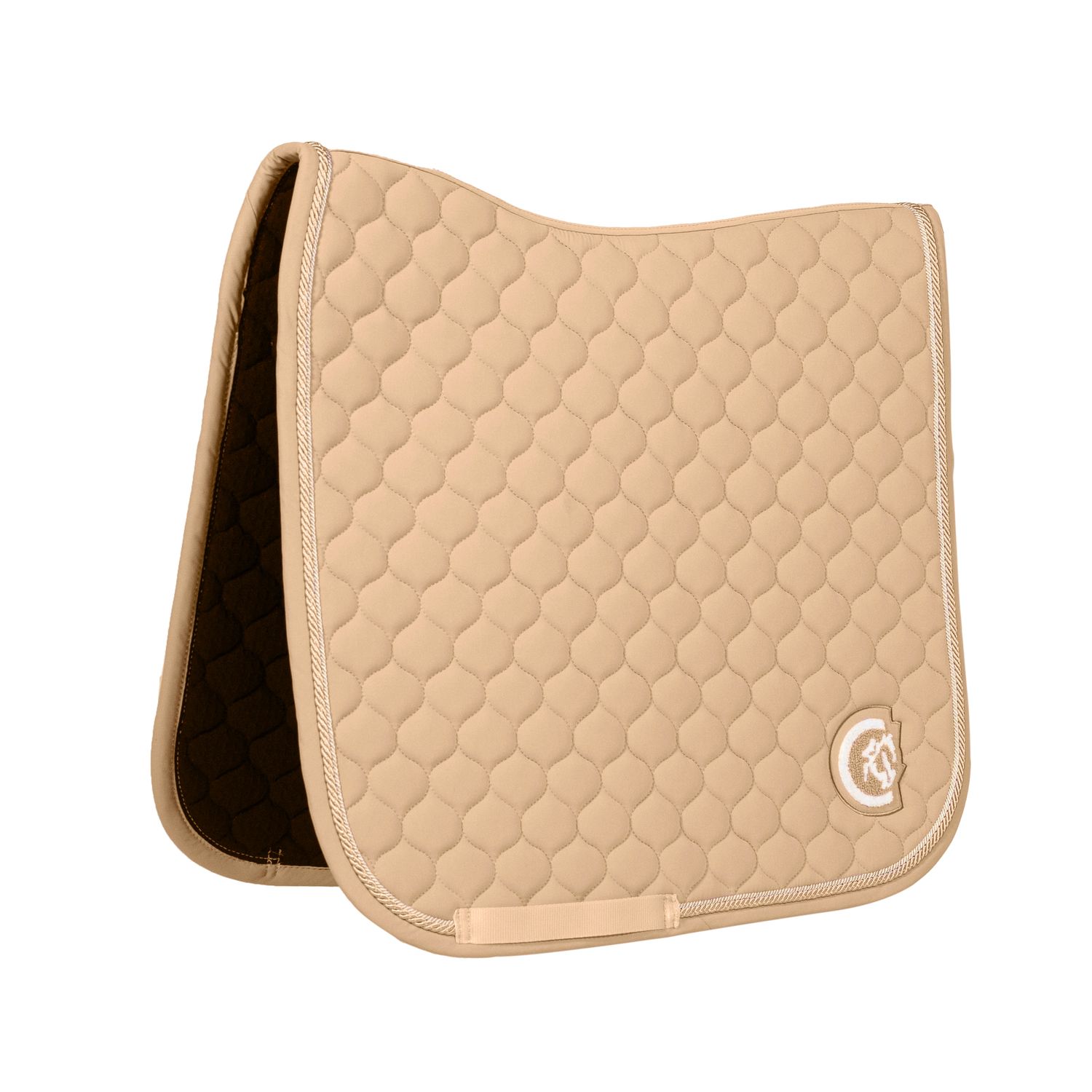 Kentucky Horsewear Schabracke Dressur mit 3D Logo Onion Quilt - beige, Größe Warmblut Dressur