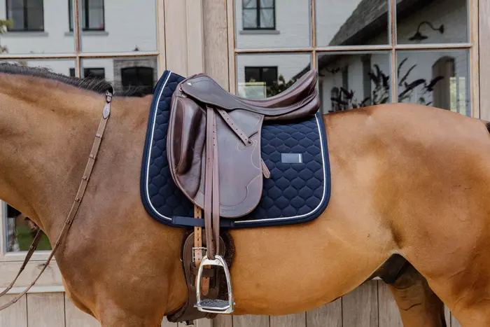 Kentucky Horsewear Schabracke Dressur Rubber Logo - navy, Größe Warmblut Dressur
