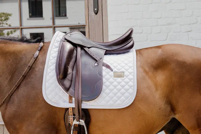 Kentucky Horsewear Schabracke Dressur Diamond Rope - weiß, Größe Warmblut Dressur