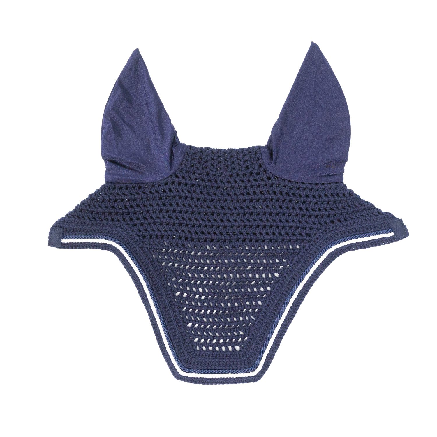 Kentucky Horsewear Fliegenmütze Fly Veil Wellington Diamond Rope - navy, Größe Full