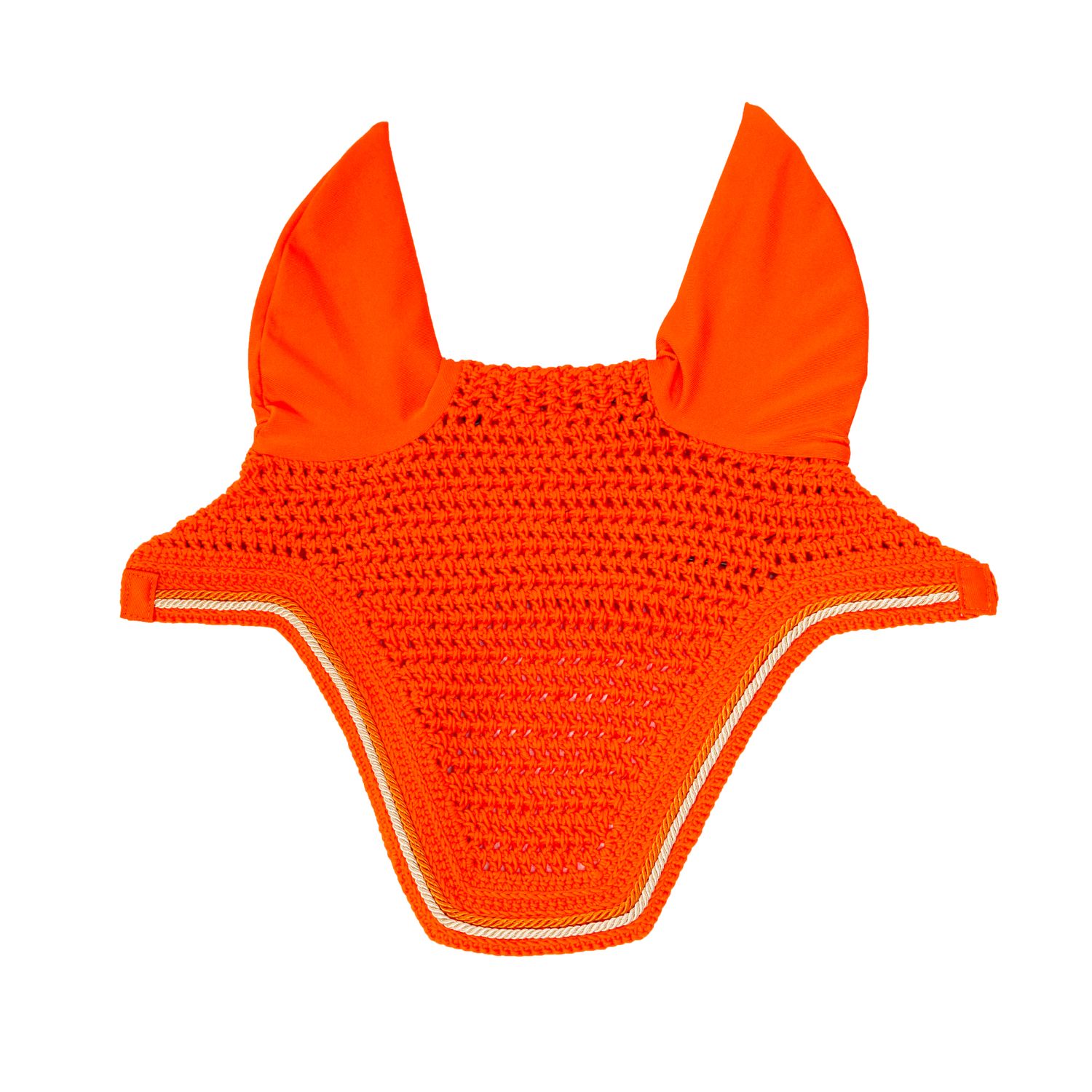 Kentucky Horsewear Fliegenmütze Fly Veil Wellington Diamond Rope - orange, Größe Full