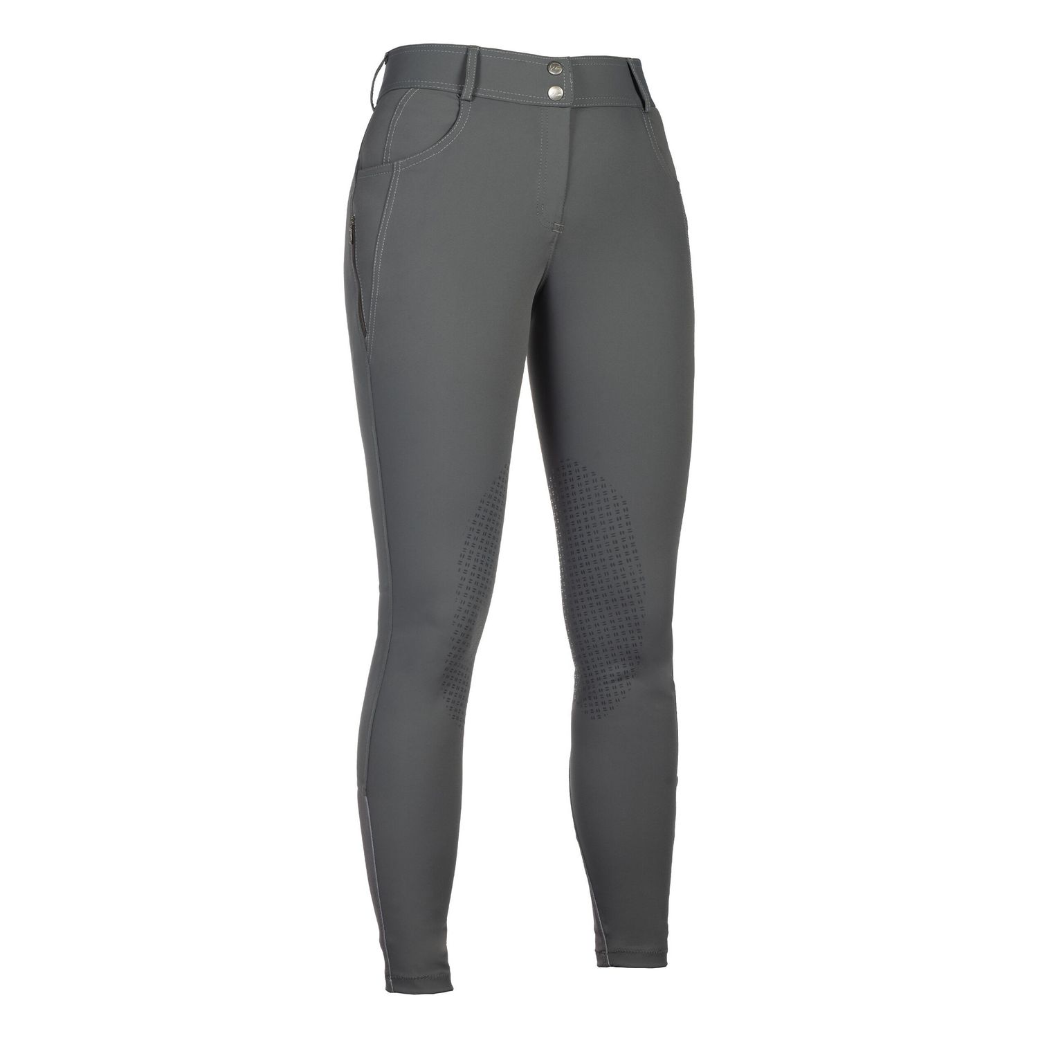 HKM Reithose Ari Mid Rise Silikon-Kniebesatz Damen - grau, Größe 38