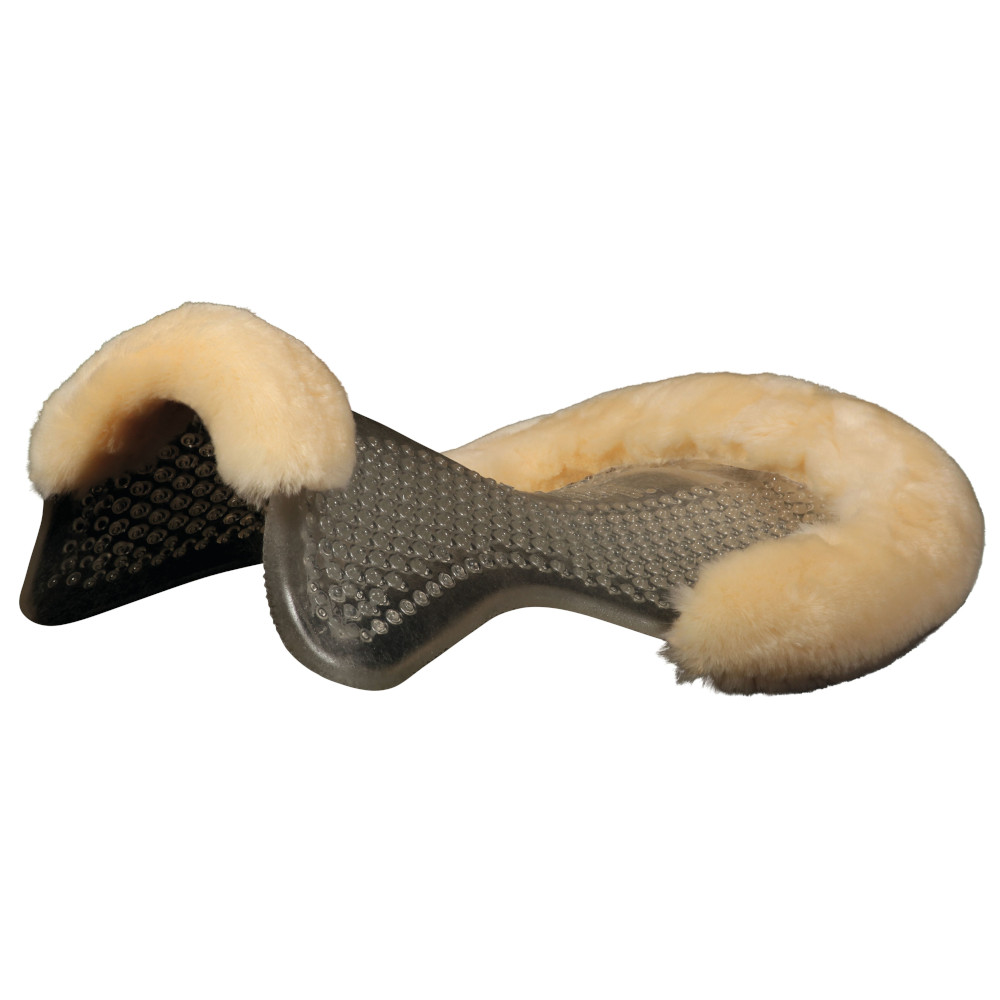 Acavallo Gel Pad hinten erhöht mit Schaffell - transparent/natural