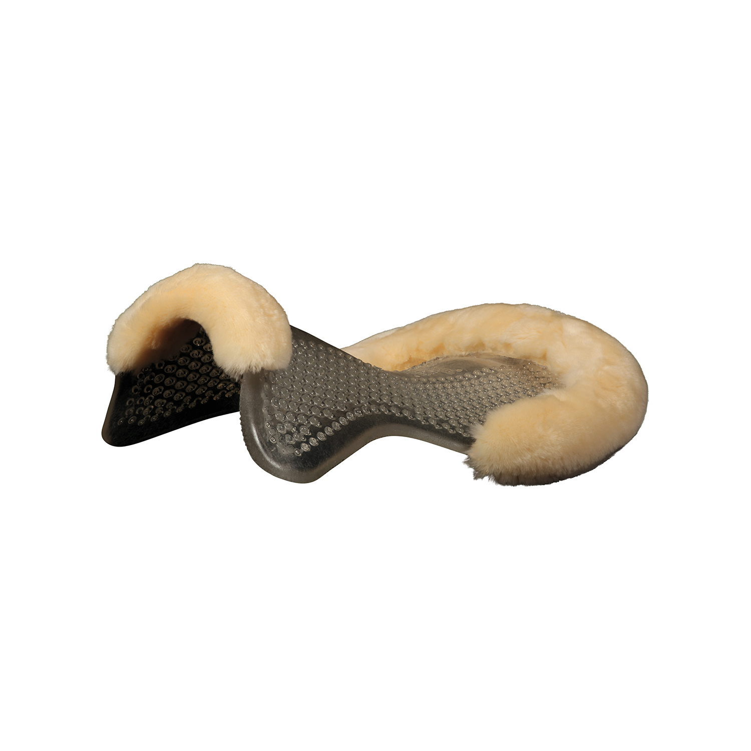 Acavallo Gel Pad Massage mit Schaffellrand - transparent/natural