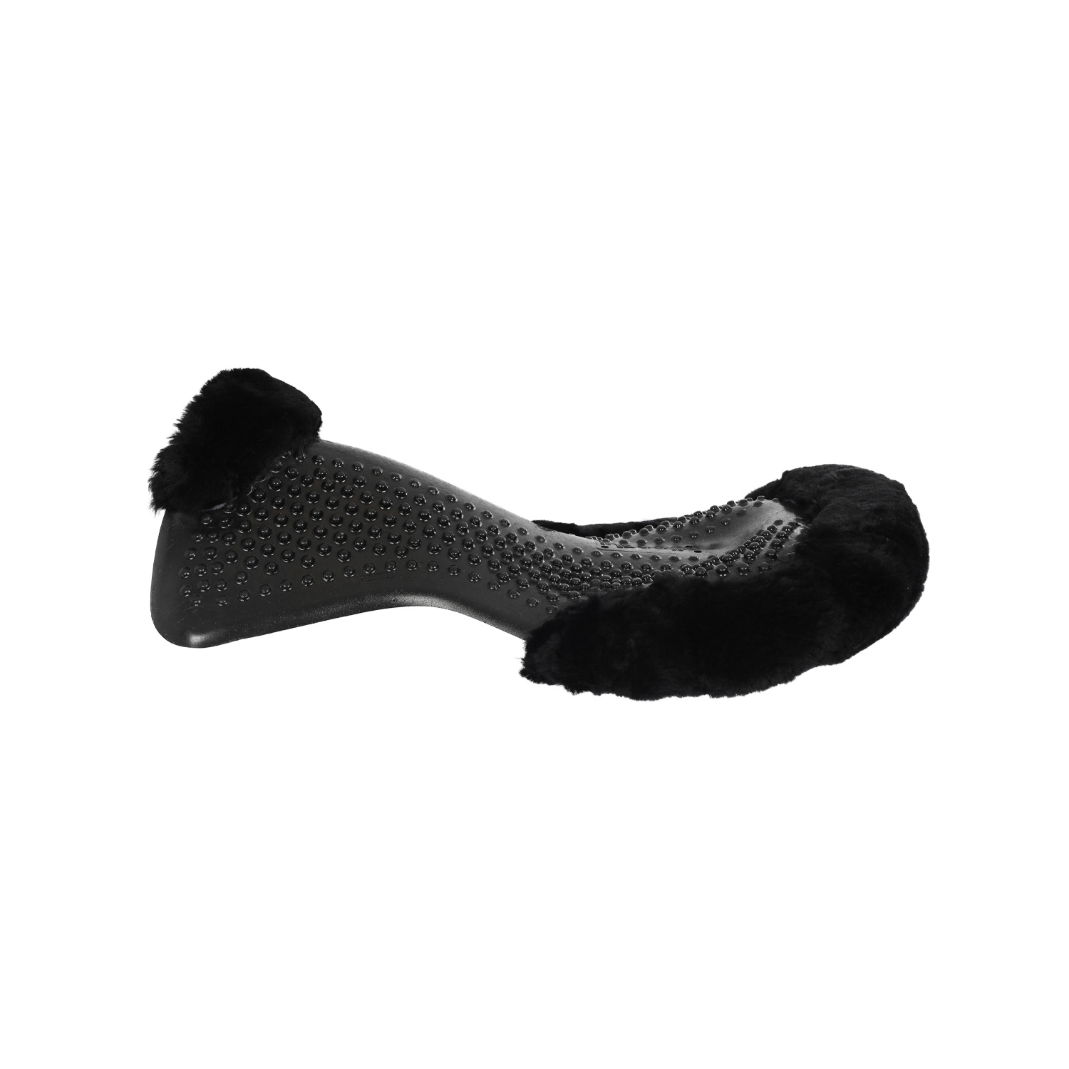 Acavallo Gel Pad Massage mit Schaffellrand - black/black