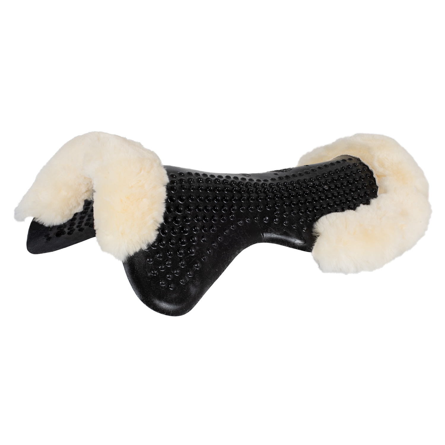 Acavallo Gel Pad Massage mit Schaffellrand - black/natural