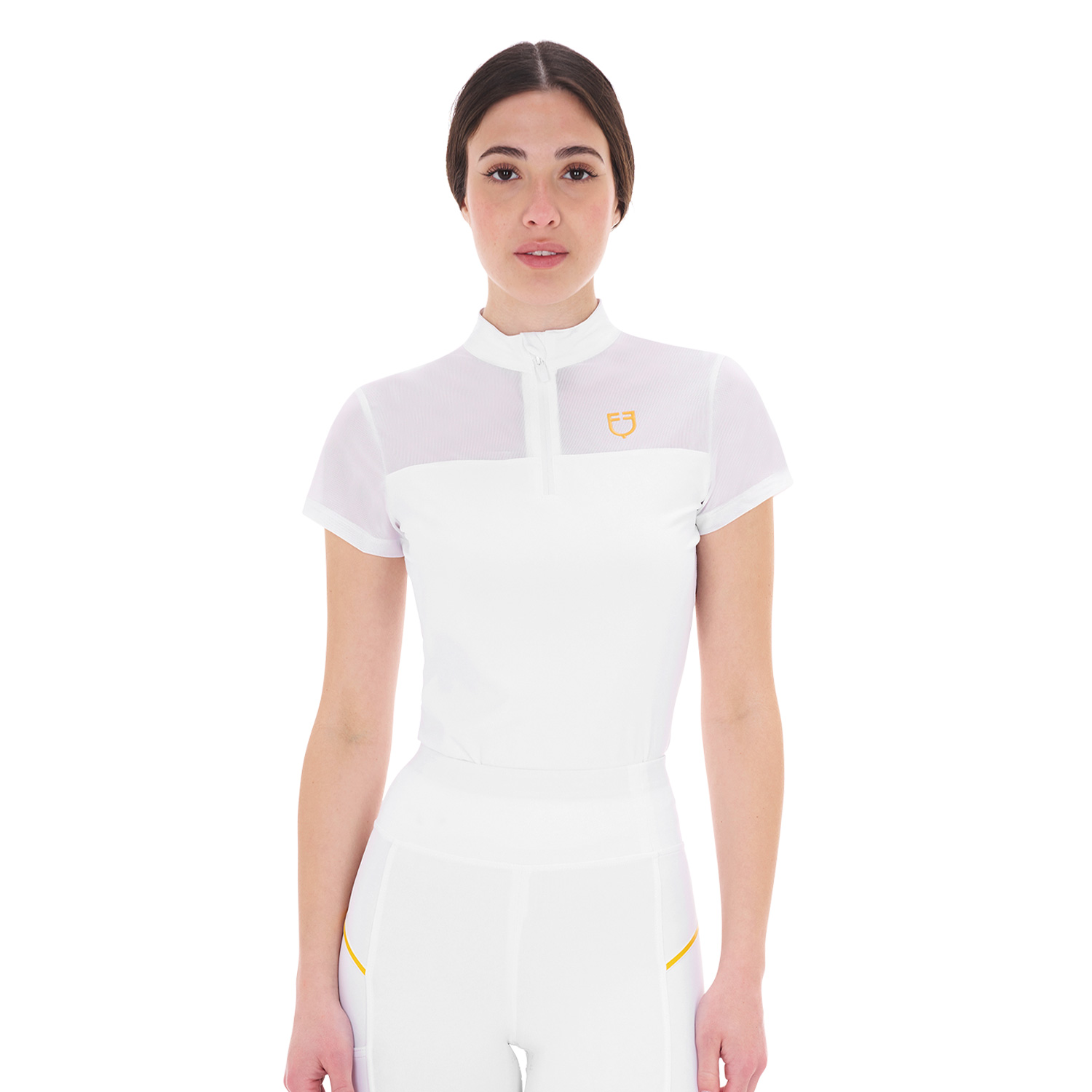 Equestro Mesh Damen Turniershirt - white, Größe M