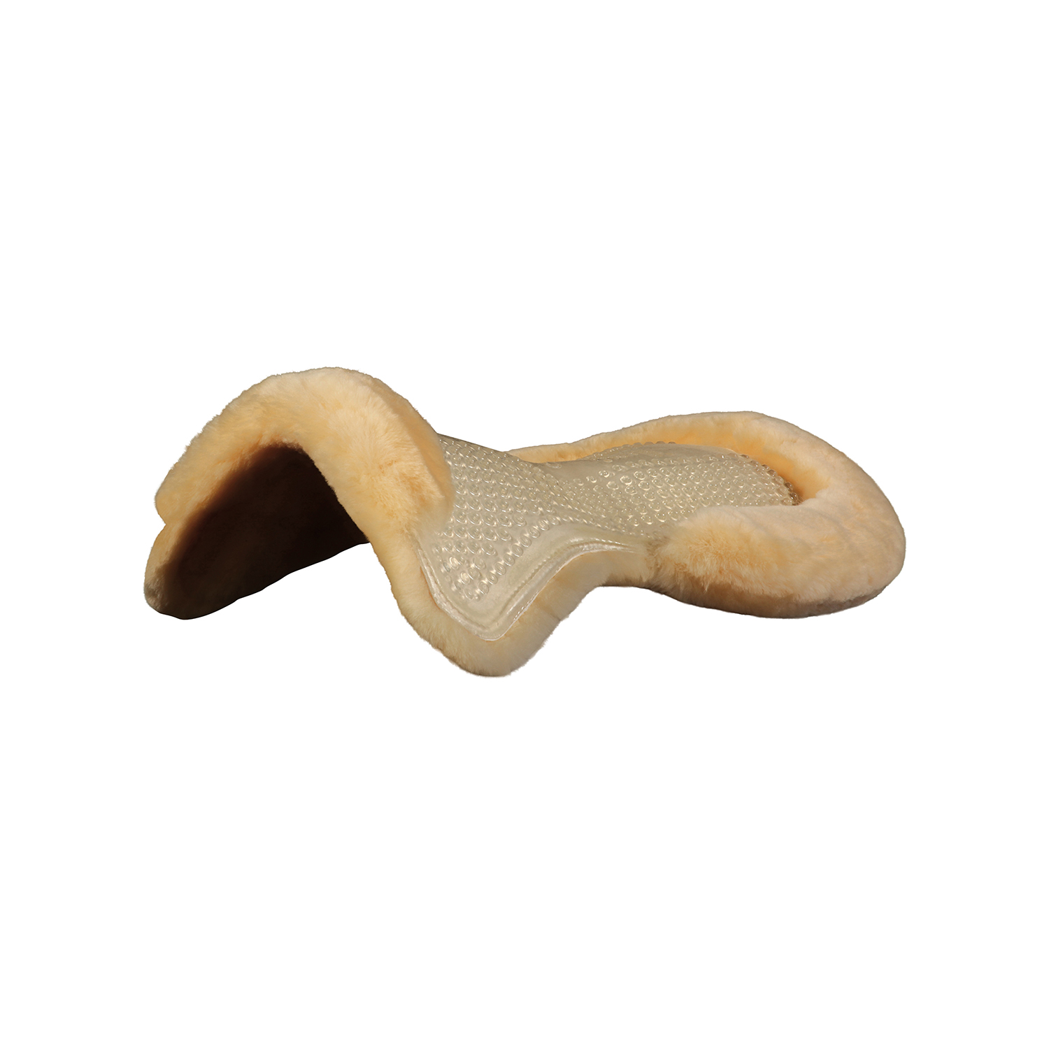 Acavallo Gel Pad Massage mit Schaffellunterseite - transparent/natural