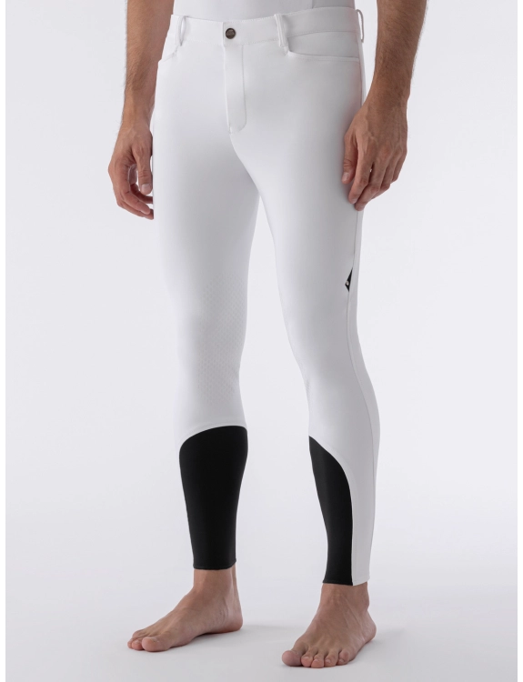 Equiline GRAFTONB B-MOVE Herrenreithose mit Kniegrip - white, Größe 54