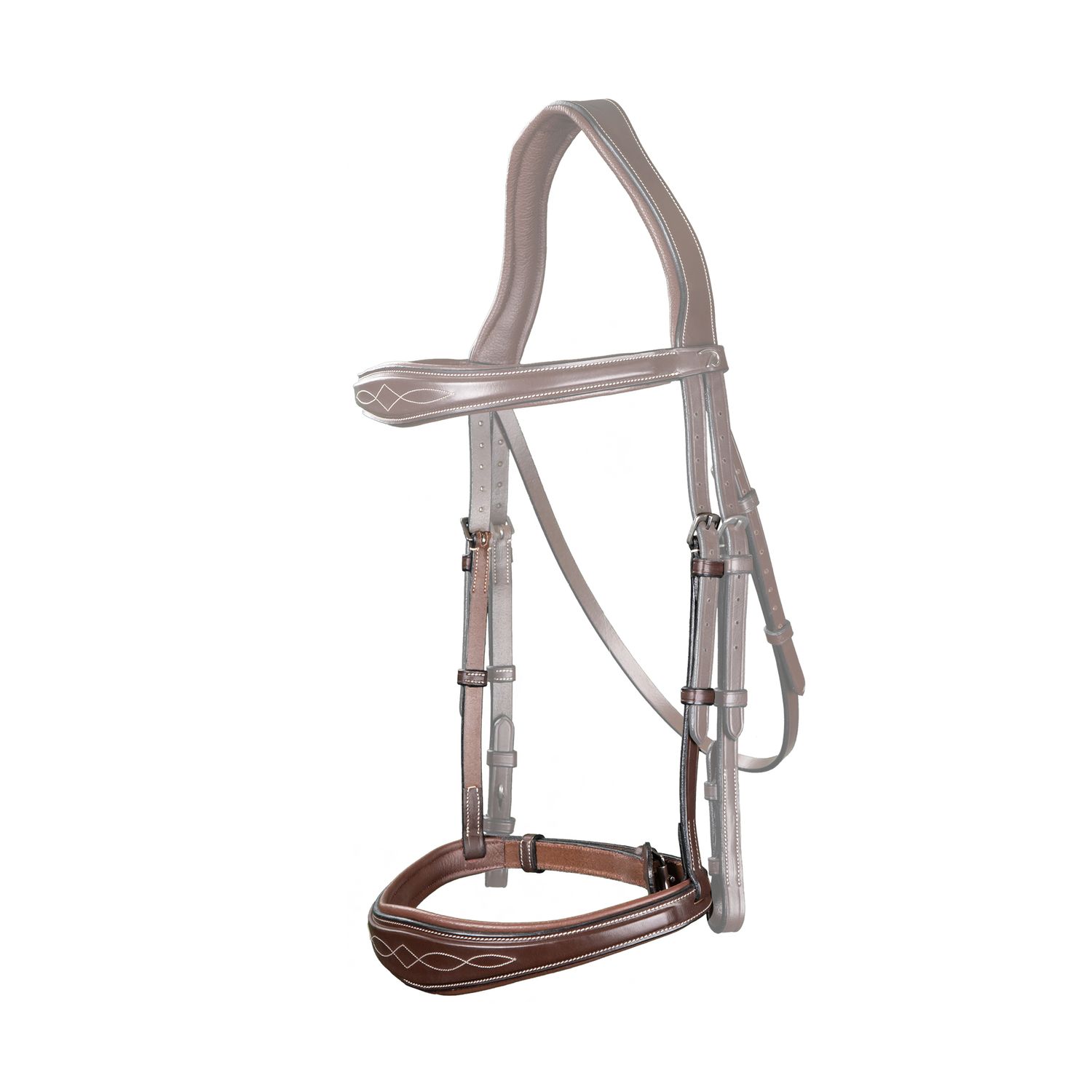 Dyon Anatomischer Nasenriemen ohne Sperriemen Jumping Collection - braun, Größe Warmblut Extra