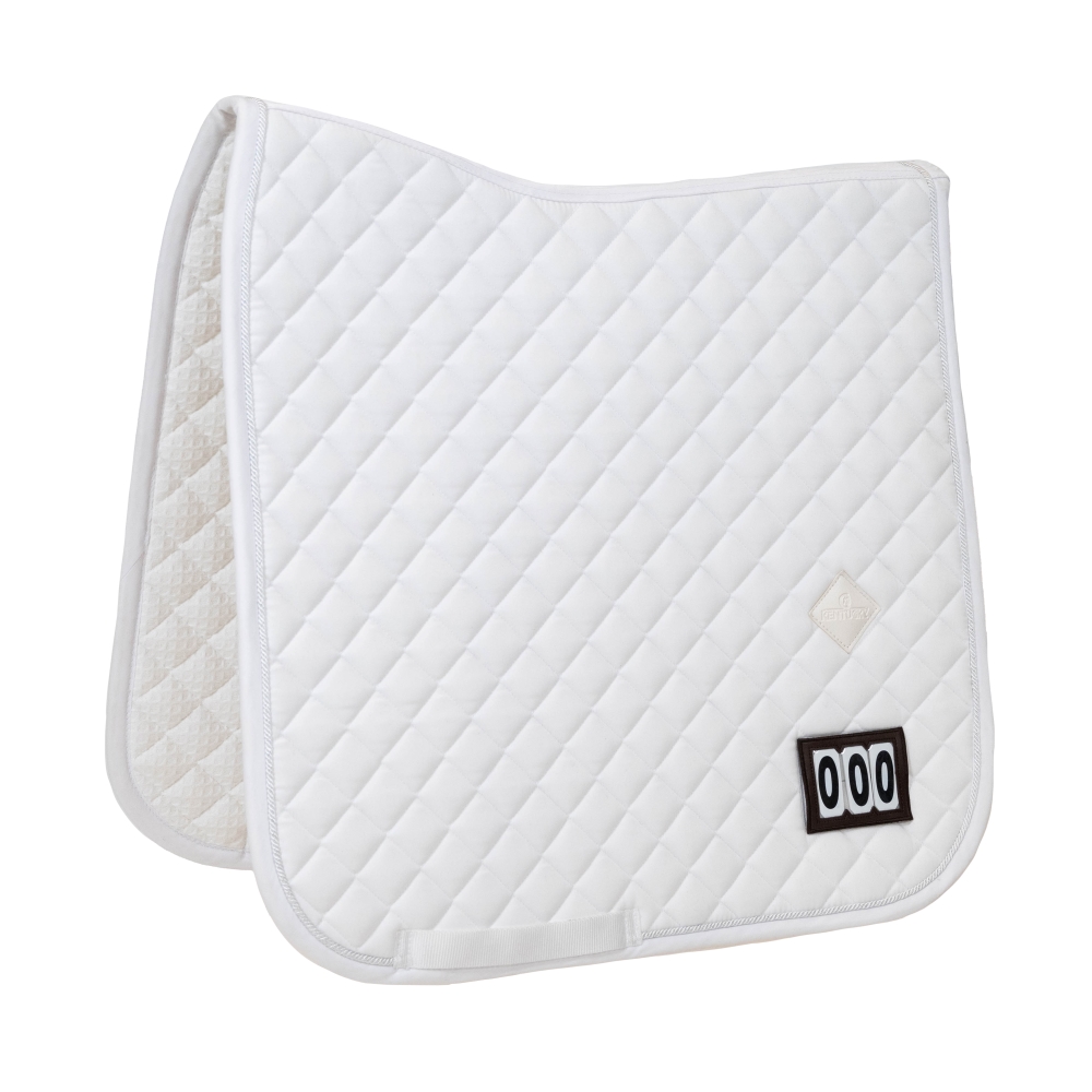 Kentucky Horsewear Schabracke Diamond Turnier mit 2 Startummern - white, Größe Dressur