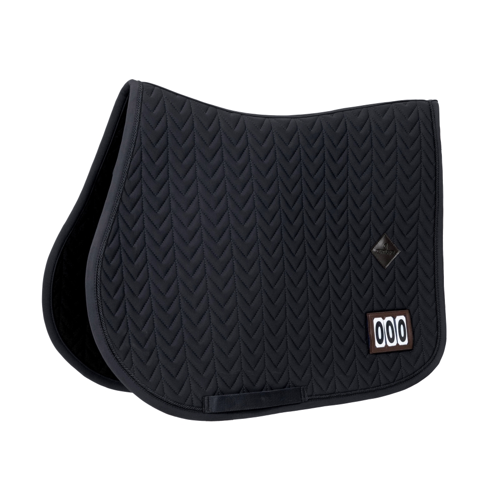 Kentucky Horsewear Schabracke Fishbone Turnier mit 2 Nummern - black, Größe Springen