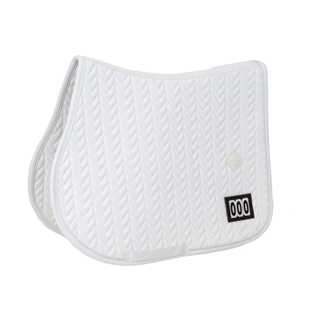 Kentucky Horsewear Schabracke Fishbone Turnier mit 2 Nummern - white, Größe Springen