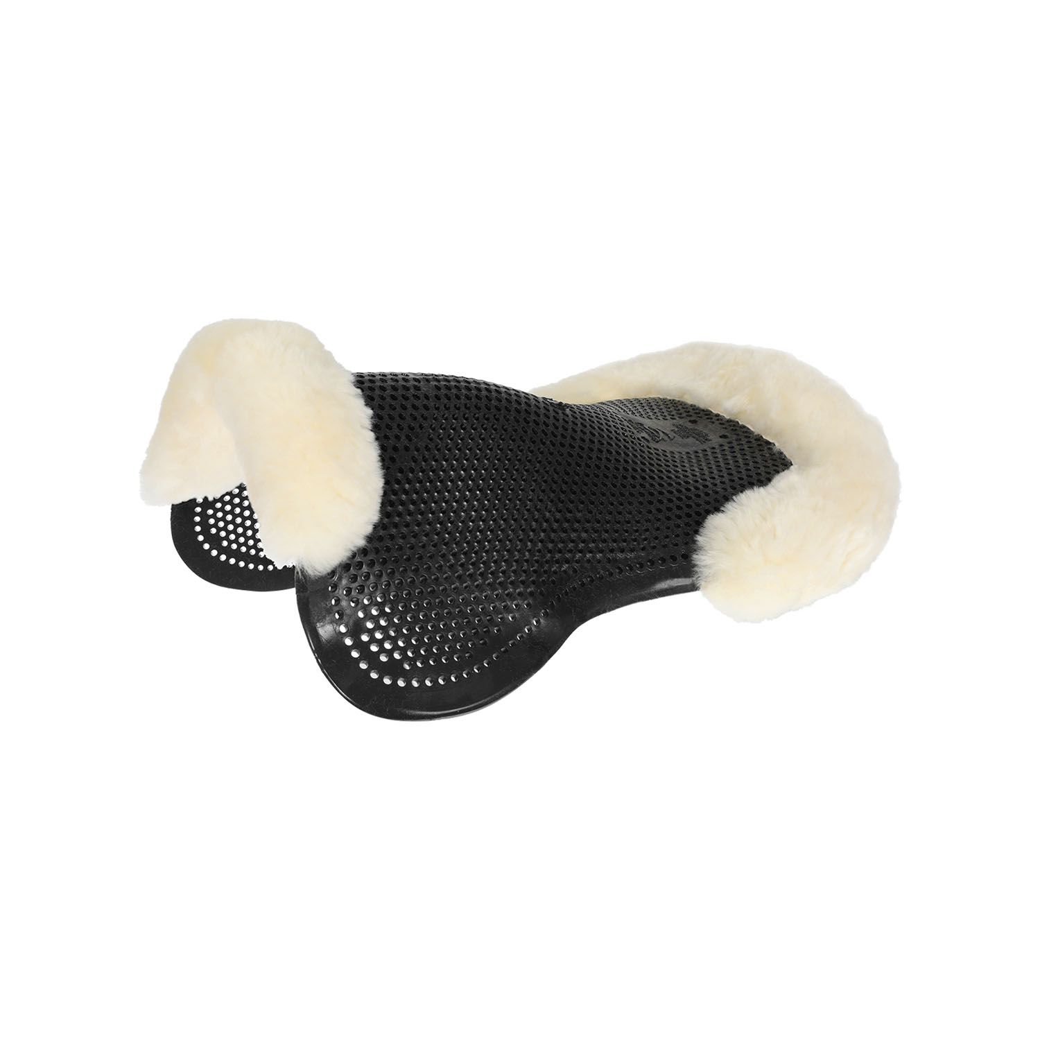 Acavallo Gel Pad Cut Out mit Schaffell Pony - black/natural