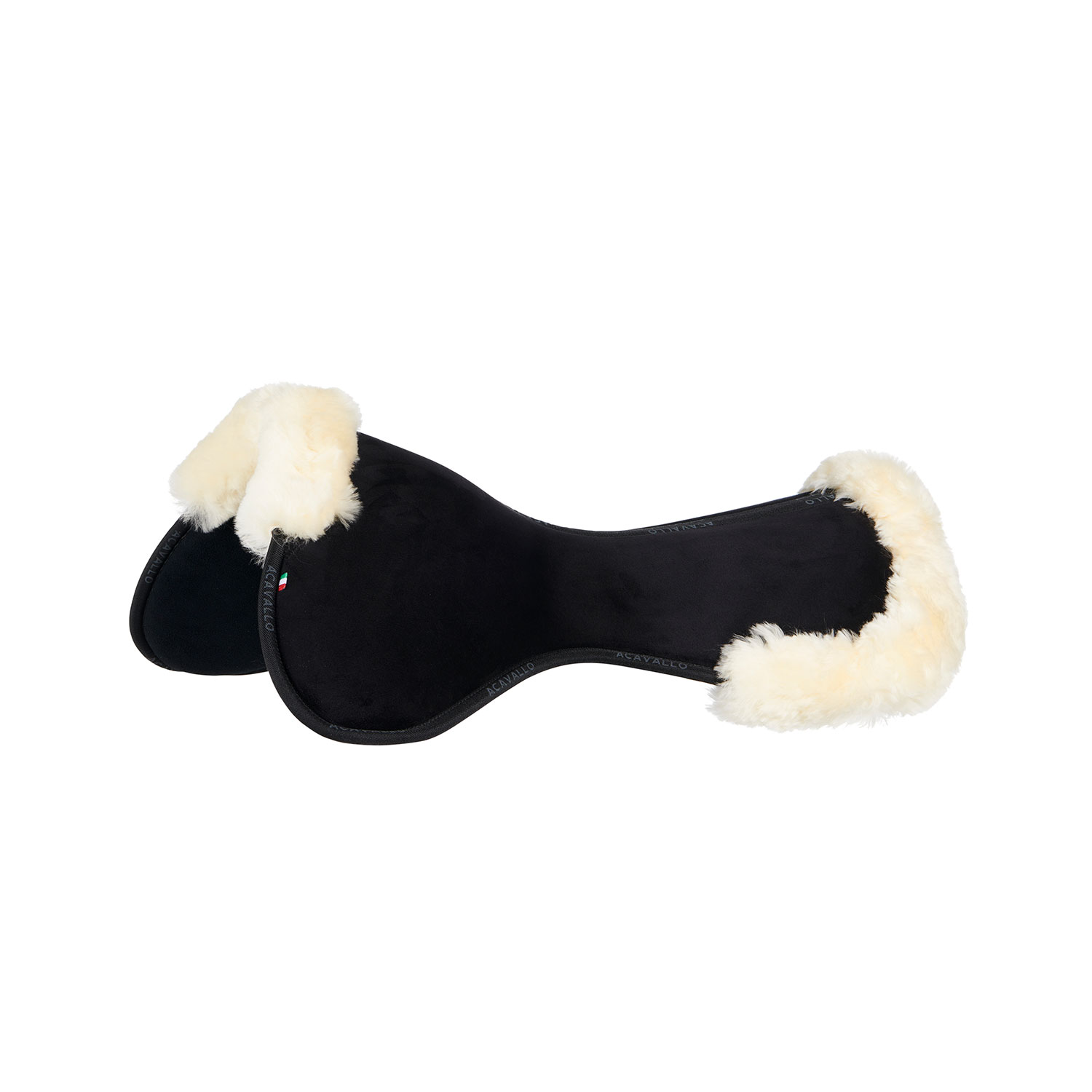 Acavallo CC Memory Foam Half Pad mit Lammfell - black/natural