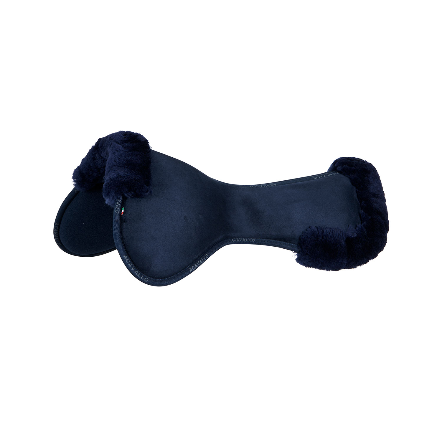Acavallo CC Memory Foam Half Pad mit Lammfell - blue/blue
