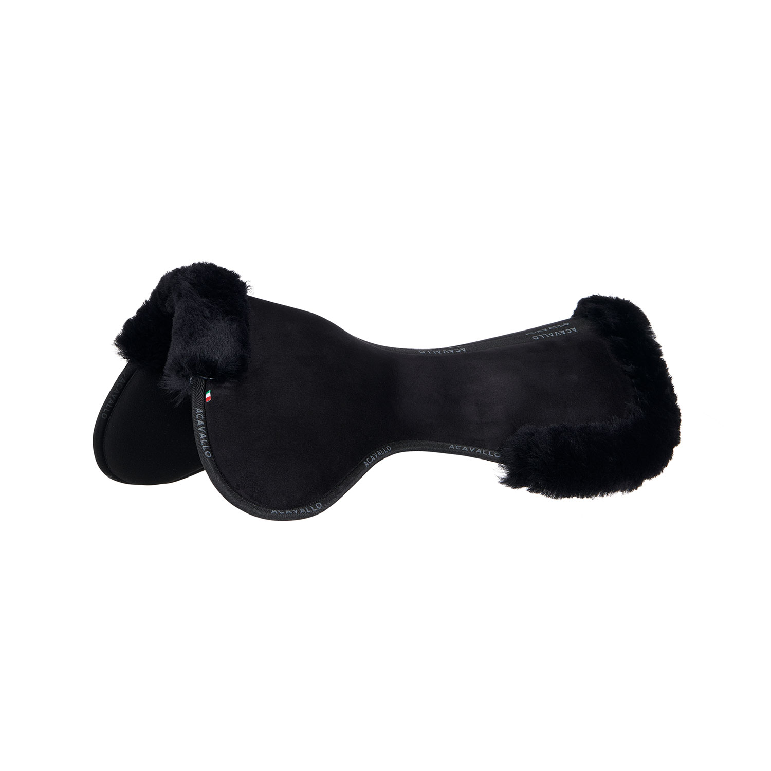 Acavallo CC Memory Foam Half Pad mit Lammfell - black/black