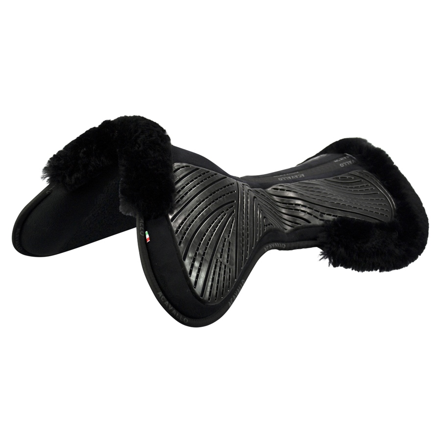 Acavallo CC Gel & Memory Foam Half Pad Lammfell - black/black