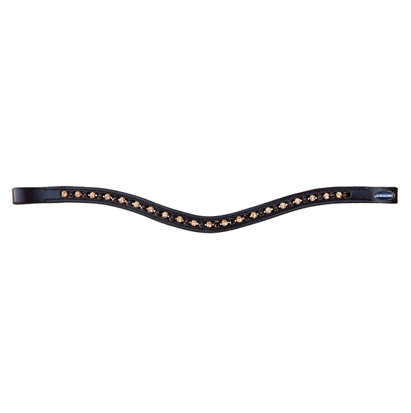 Euroriding Stirnband Glitzer Curved - schwarz/schwarz/gold, Größe VB