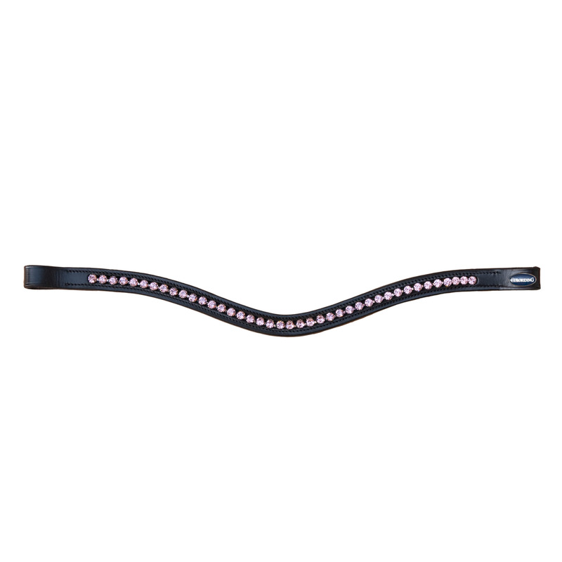 Euroriding Stirnband Glitzer Curved - schwarz/rose, Größe WB