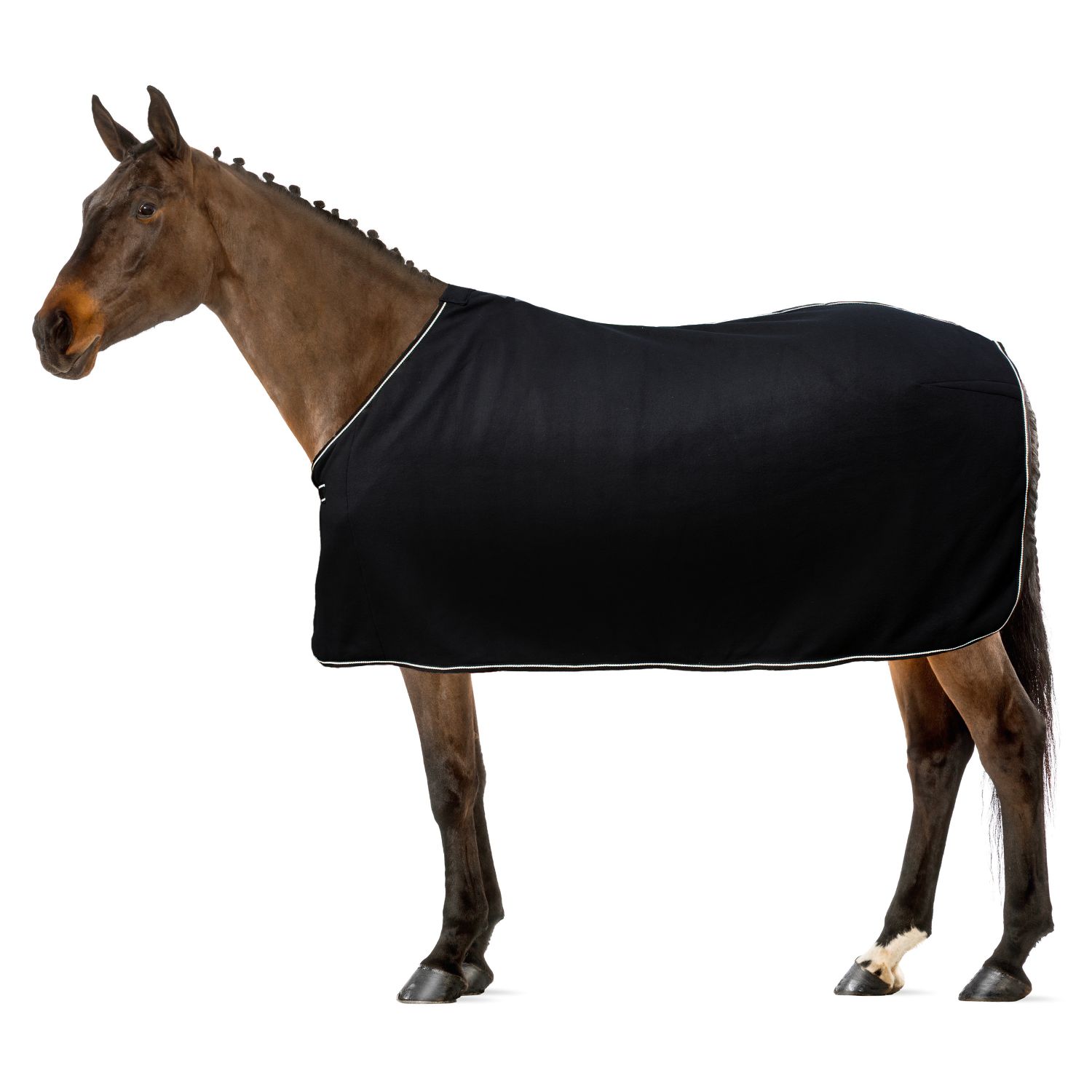 Euroriding Abschwitzdecke Fleece Basic - schwarz, Größe 115