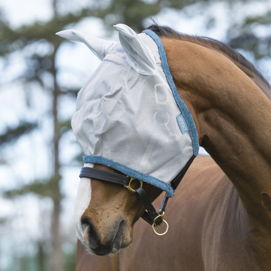 Horseware Amigo Fly Mask - silber/grau, Größe WB