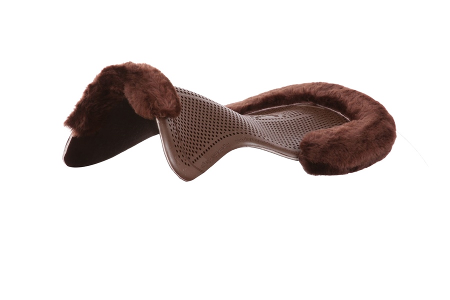 Acavallo Therapeutisches Gelpad Drilex mit 1/2 Lammfellrand - brown/brown, Größe M
