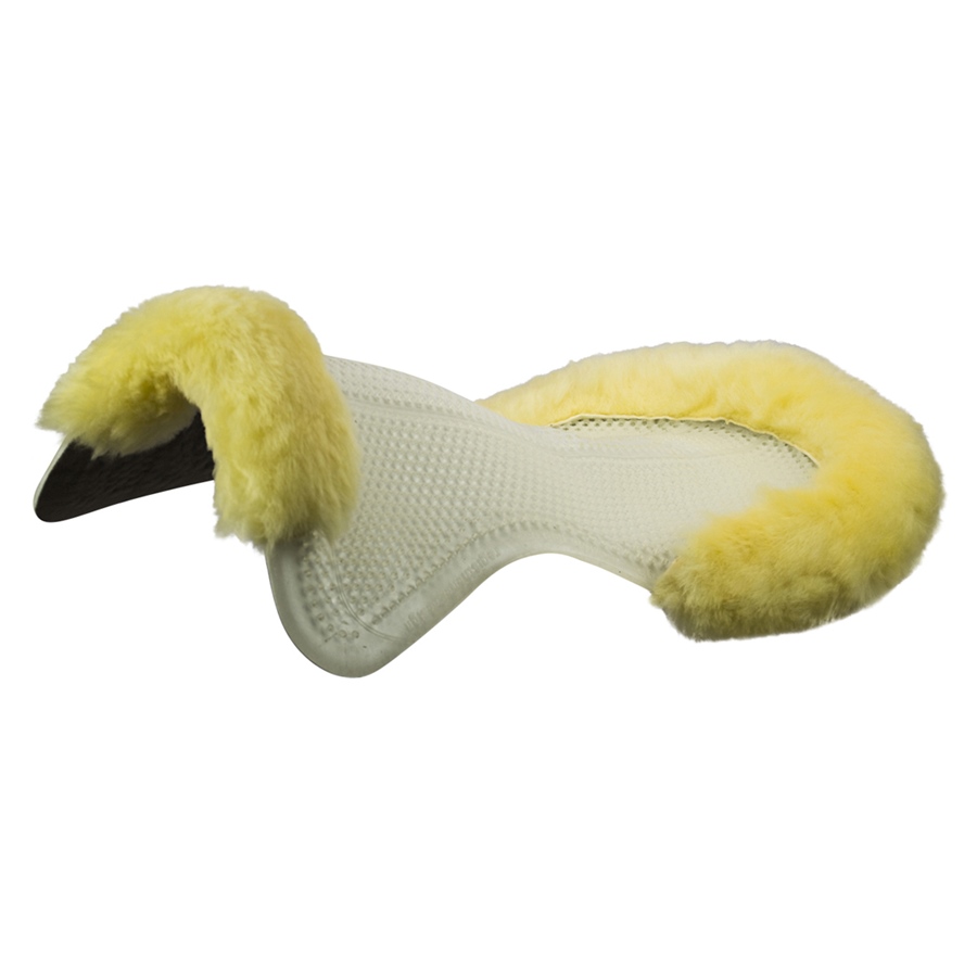 Acavallo Therapeutisches Gelpad Drilex mit 1/2 Lammfellrand - transparent/natural, Größe L