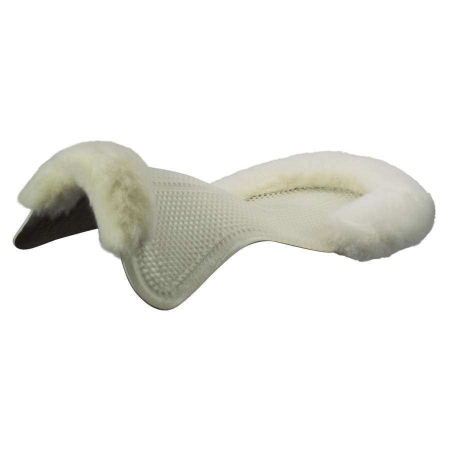 Acavallo Therapeutisches Gelpad Drilex mit 1/2 Lammfellrand - transparent/white, Größe M