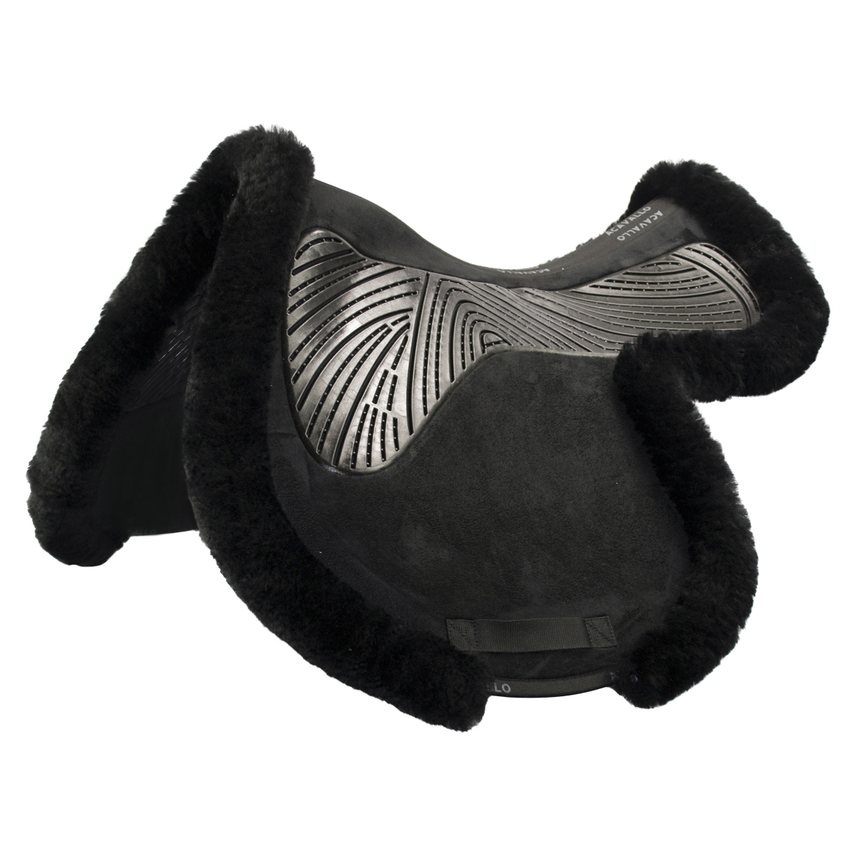 Acavallo Gelpad 2-seitig Springen Lammfellrand - black/black