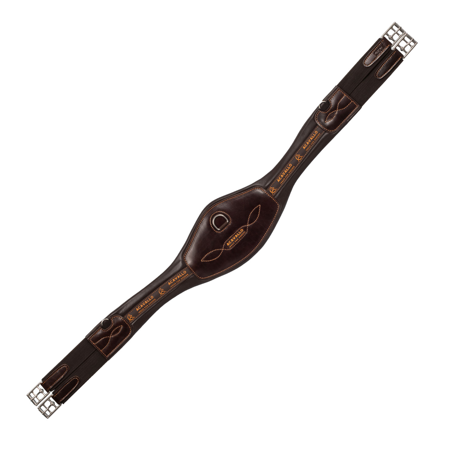 Acavallo Anatomischer Langgurt Kalbsleder + Nylon - braun, Größe 125