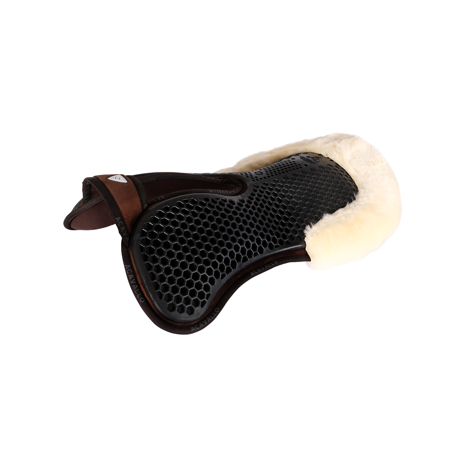 Acavallo Widerristfrei Hexa Memory Lammfell hinten - brown/natural