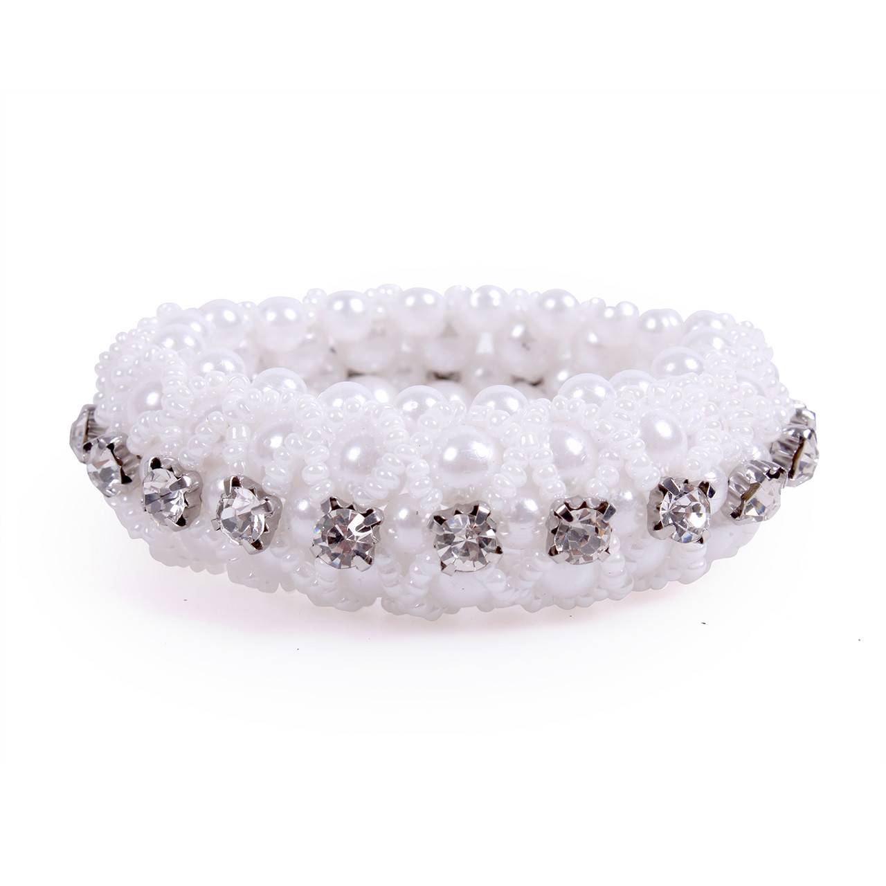 QHP Hair scrunchie Diamond Knotenband - weiß