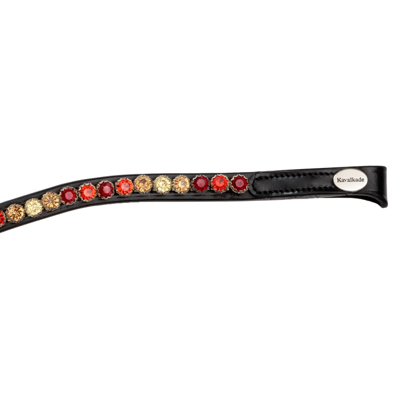 Kavalkade Stirnband Seasons dreams - BC2 - schwarz/rot-gold, Größe Warmblut